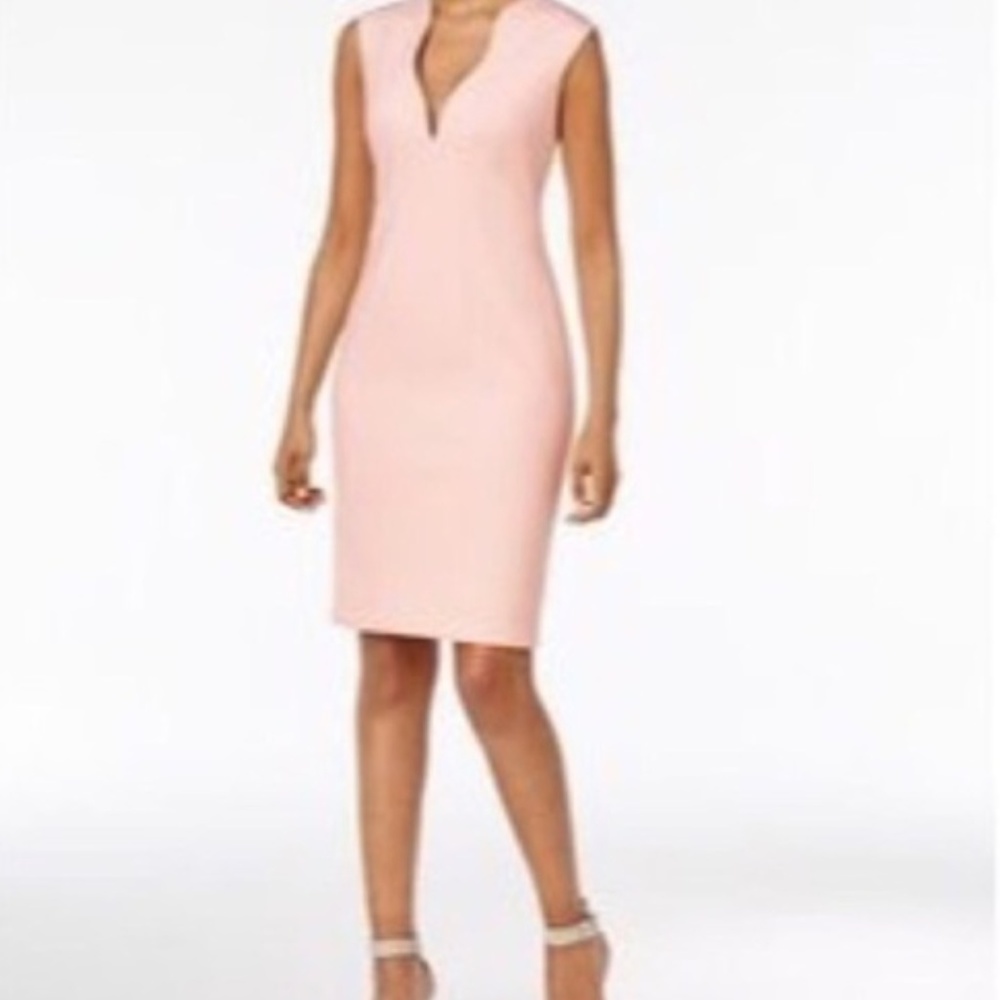 Calvin Klein Scalloped Sheath Dress Blossom
